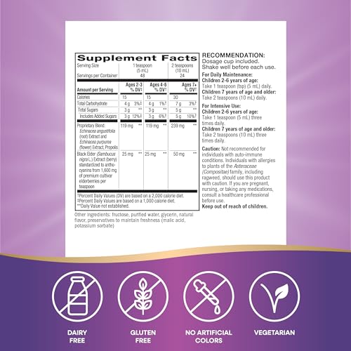 Nature's Way Elderberry Immune Syrup for Kids - Antioxidant Support, Vegetarian - 8 Fl Oz