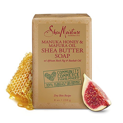SheaMoisture Manuka Honey & Mafura Oil Soap - Hydrating Bar for Dry Skin, Organic Ingredients - 8oz