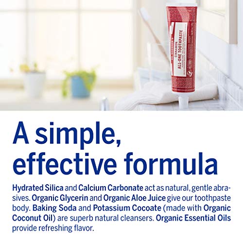 Dr. Bronner’s All-One Toothpaste - 70% Organic, Fluoride-Free, Vegan, Cinnamon Flavor - 5oz