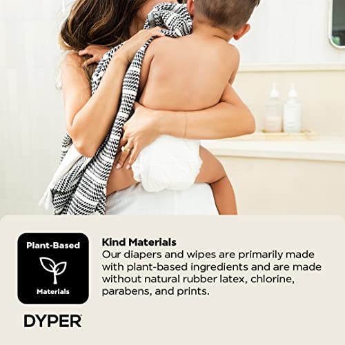 DYPER Baby Diapers Size 2 - Plant-Based, Hypoallergenic, Soft & Absorbent - 32 Count