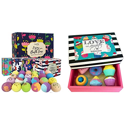Luxury Organic Bath Bombs Gift Set - Relaxing Aromatherapy, Natural Ingredients - 24 Count