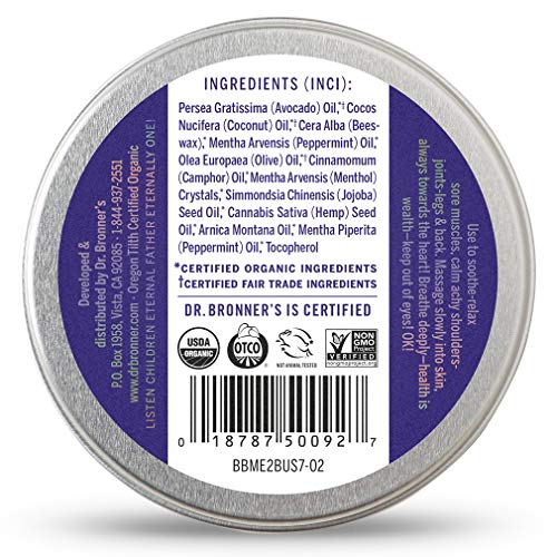 Dr. Bronner's Organic Magic Balm - Moisturizes & Soothes Skin, Arnica-Menthol - 2 oz, 2-Pack