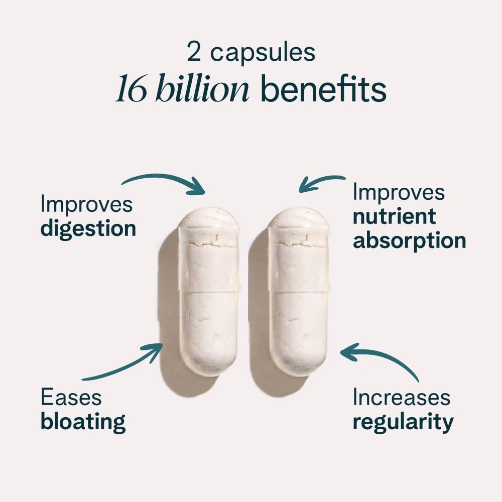 Ora Organic Probiotic - 16 Billion CFU for Digestive Health, Vegan with Prebiotics - 30 Caps