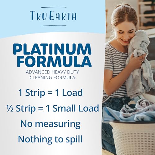 Tru Earth Platinum Laundry Detergent Sheets - Heavy Duty, Hypoallergenic - Fresh Linen, 384 Sheets
