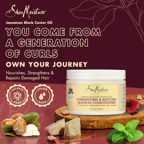 SheaMoisture Jamaican Black Castor Oil Leave-In Conditioner - Softens & Detangles, 11.5oz