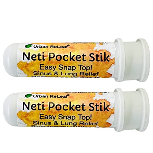 Urban ReLeaf Aromatherapy Nasal Inhalers - Pure Essential Oils & Pink Himalayan Salt - Set of 2