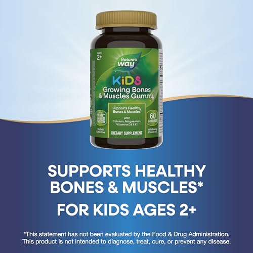Nature's Way Kids Vitamins Bundle - Supports Healthy Bones & Muscles, Wildberry Flavor - 60 Gummies