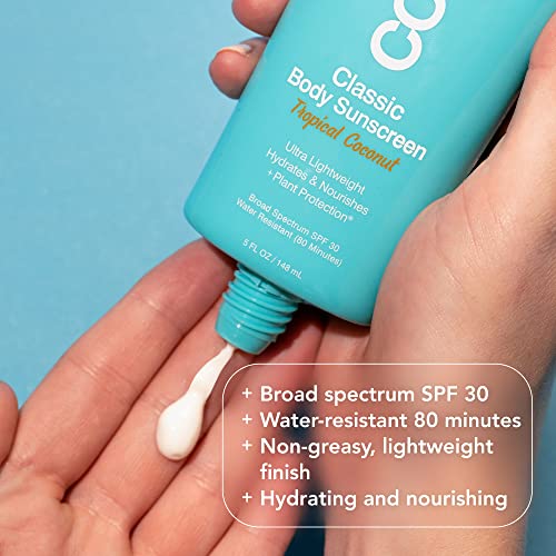 COOLA Organic Sunscreen SPF 30 - Broad Spectrum Protection, Vegan, Tropical Coconut - 5 Fl Oz