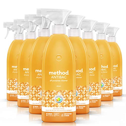 Method Disinfectant Spray - Antibacterial Citron Cleaner, Kills 99.9% Germs - 28oz, Pack of 8
