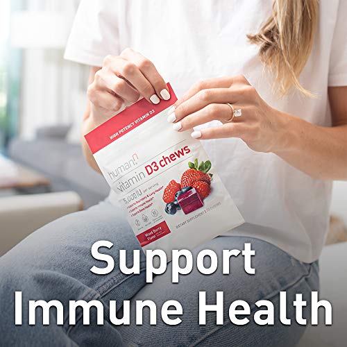 humanN Vitamin D3 Chews - Supports Mood & Immune Health, Berry Flavor - 30 Count, 5000 IU