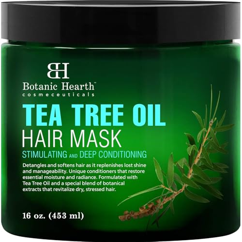 Botanic Hearth Tea Tree Hair Mask - Moisturizes & Strengthens Hair, Nourishing Ingredients - 16oz