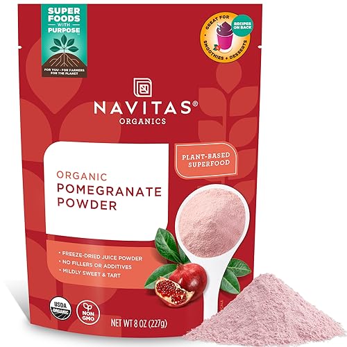 Navitas Organics Pomegranate Powder - Antioxidant Boost, Organic & Non-GMO - 8oz, 45 Servings