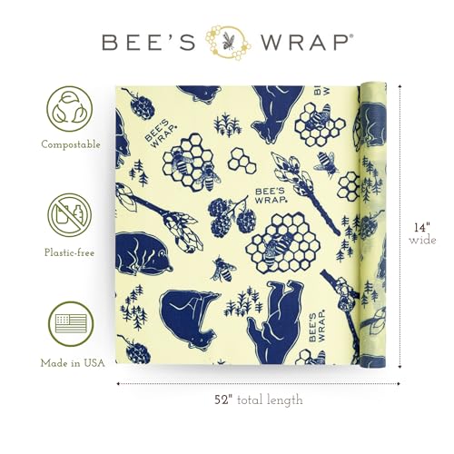 Bee's Wrap Reusable Food Wraps Bundle - Natural, Versatile, Organic Cotton, Assorted Sizes