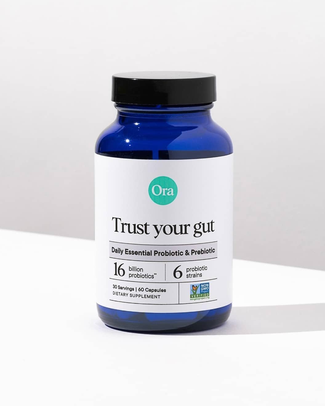 Ora Organic Probiotic - 16 Billion CFU for Digestive Health, Vegan with Prebiotics - 30 Caps