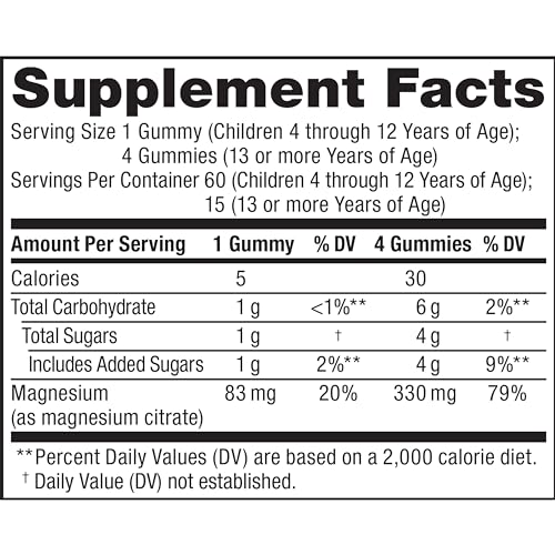 Natural Vitality CALM Kids Magnesium Gummies - Supports Balanced Mood, Vegan, Gluten-Free - 60 Count