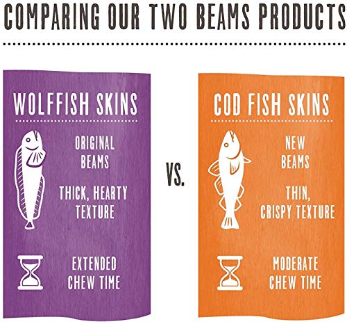 The Honest Kitchen Beams Fish Skin Treat - High Protein, Omega 3, Grain Free - 12oz