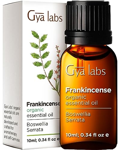 Gya Labs Organic Frankincense Essential Oil - Soothing for Skin & Body, 100% Natural - 0.34 fl oz
