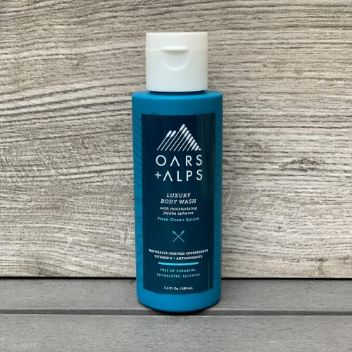 Oars + Alps Men's Grooming Set - TSA-Friendly Travel Essentials, Fresh Ocean Splash - 5 Items