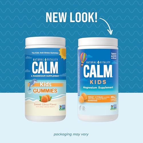 Natural Vitality Calm Magnesium Citrate Gummies - Stress Relief, Vegan, Sweet Citrus - 120 Count