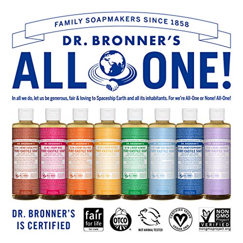 Dr. Bronner's Pure-Castile Liquid Soap - Organic, Fair Trade, Versatile Use - 8oz Peppermint