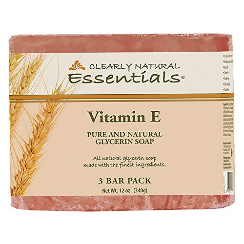 Essentials by Clearly Natural Glycerin Bar Soap - Hydrating Vitamin E, Cruelty-Free - 4oz, Pack of 3