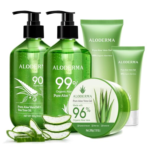Aloderma Body Care Set - Deep Hydration & Skin Soothing, Organic Aloe Vera - 6 Pieces
