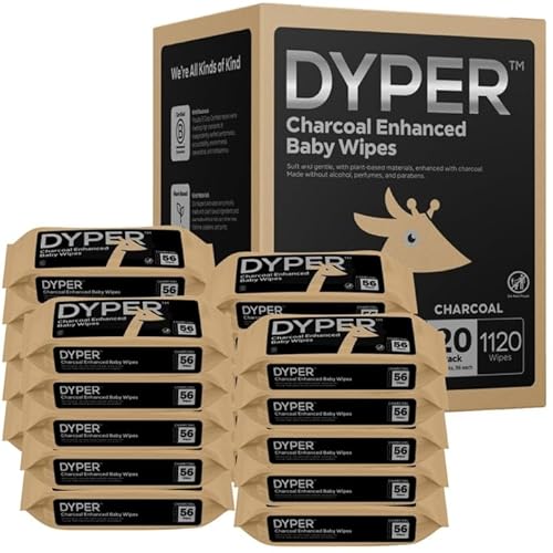 DYPER Baby Wipes - Soft & Absorbent, Hypoallergenic, Plant-Based Materials - 20 Packs (1120 Count)