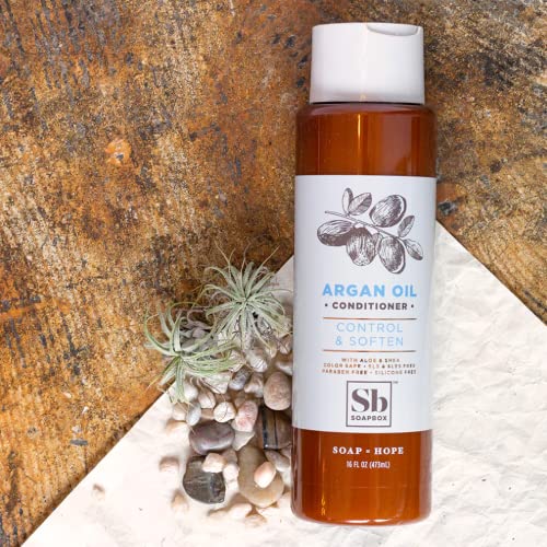 Soapbox Argan Oil & Shea Butter Conditioner - Volumizing, Vegan, Color Safe - 16oz, Pack of 3