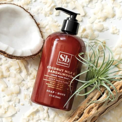 Soapbox Liquid Hand Soap - Moisturizing Coconut Lavender Cleanser, Vegan, 12oz Pump (Pack of 3)