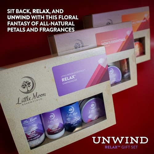 Little Moon Essentials Bath & Body Gift Set - Relaxing Aromatherapy, Vegan & Natural - 4 Items