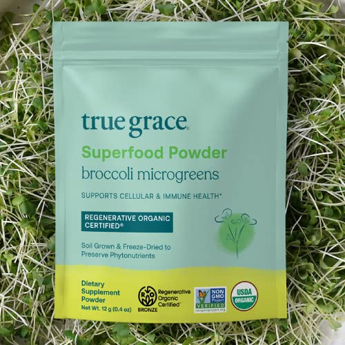 True Grace Broccoli Microgreens - Supports Cellular & Immune Health, Vegan - 0.4 oz, 30 Servings