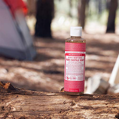 Dr. Bronner's Body Soap - Made with Organic Oils, 18-in-1 Uses, Vegan, Non-GMO - 16oz Rose
