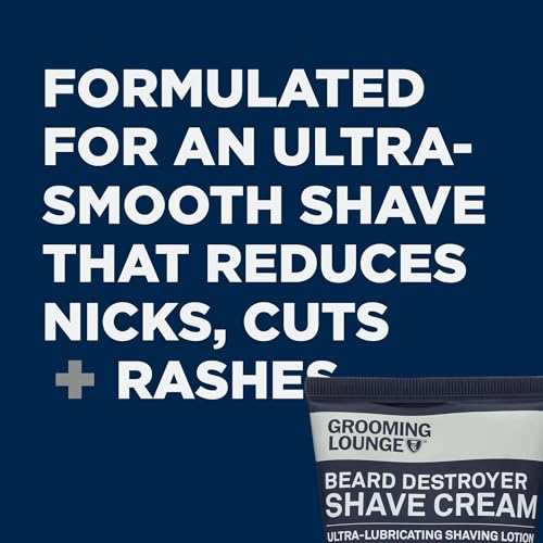 Grooming Lounge Beard Destroyer Shave Cream - Bump & Irritation Free, Moisturizing - 5 Oz