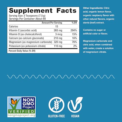 Natural Vitality Calm Magnesium & Calcium Drink Mix - Supports Relaxation, Raspberry Lemon - 16oz