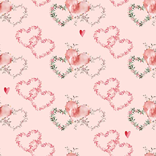 Waterleaf Paper Co. Dissolvable Gift Wrap - 100% Biodegradable, Heart Designs - 18" L x 47" W