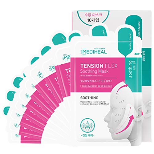 Mediheal Tension Flex Soothing Mask - Calming Tea Tree & Centella, Lifting & Hydrating - Pack of 10