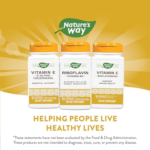 Nature's Way Riboflavin Vitamin B2 - Boosts Cellular Energy, Gluten-Free, 100mg, 100 Capsules