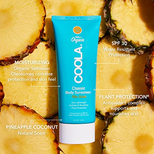 COOLA Organic Sunscreen SPF 30 - Water Resistant, Antioxidant Protection, Pina Colada - 5 Fl Oz