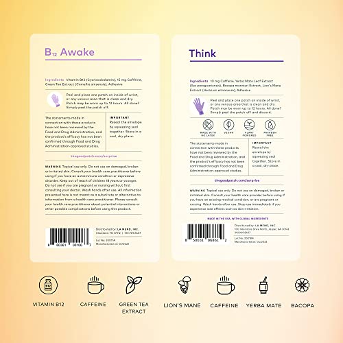 The Good Patch Wellness Patches - Boost Energy & Focus with Caffeine, Vegan - 8 Patches