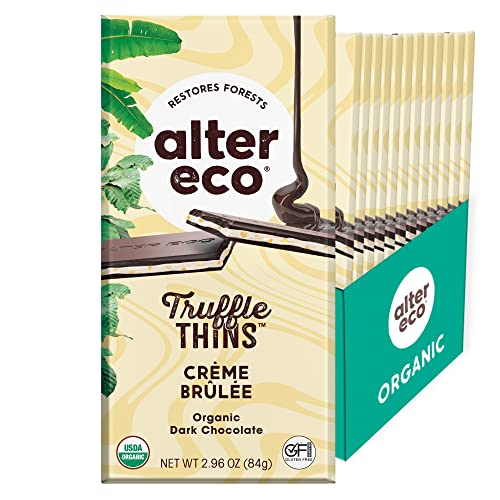 Alter Eco Chocolate Truffle Thins - Organic, Non-GMO, Gluten & Soy-Free - 12-Pack Creme Brulee