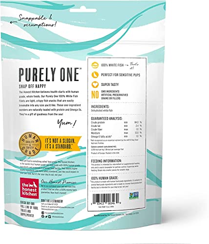 The Honest Kitchen Superfood Cod Treats - High Protein, Non-GMO, All Natural - 3oz, 2.75oz, 10ct