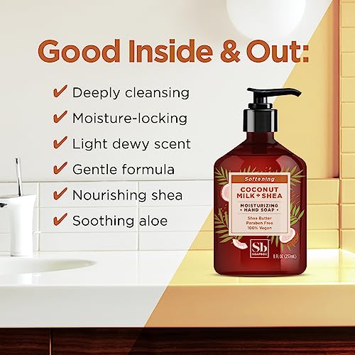 Soapbox Hand Soap - Moisturizing Coconut Milk & Shea, Vegan & Cruelty-Free - 6 Pack, 8oz Each