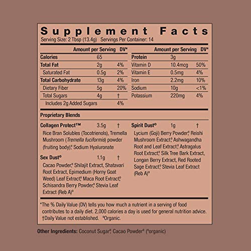 Moon Juice Cosmic Cocoa - Adaptogenic Mushroom Hot Chocolate for Mood - Vegan, Non-GMO - 6.9oz