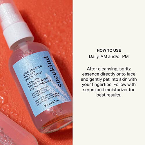 Cocokind Glow Essence Face Mist - Hydrating Primer with Sea Grape Caviar, 4oz