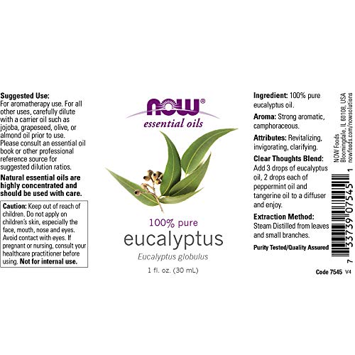 NOW Essential Oils 3-Pack - Pure Aromatherapy Blends: Lavender, Eucalyptus, Peppermint