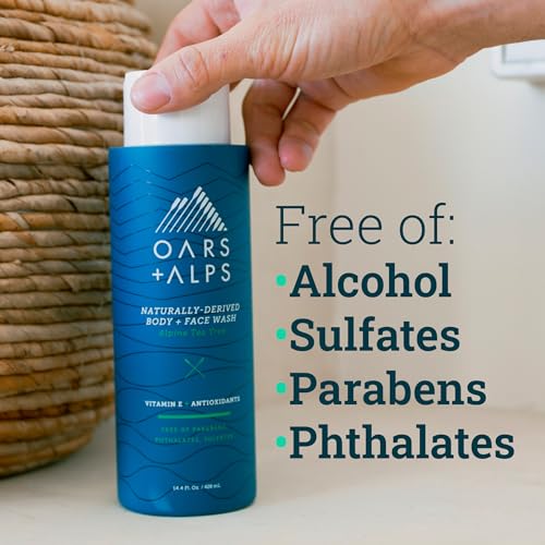 Oars + Alps Men's Body Wash - Deeply Moisturizing, Antioxidant-Rich, Alpine Tea Tree - 2 Pack