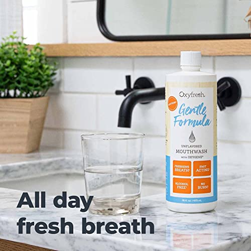 Oxyfresh Mouthwash - Gentle & Alcohol-Free for Sensitive Gums, Unflavored - 16oz