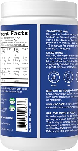 Natural Vitality Calm Sleep Magnesium Drink Mix - Supports Relaxation & Mood, Vegan, 16oz