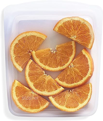Stasher Reusable Silicone Food Storage Bag - Leak-Free, Dishwasher Safe, Quart Size