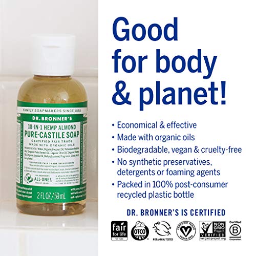 Dr. Bronner's Body Soap Gift Pack - Organic Oils, Fair Trade, Multi-Use - 2oz Variety Set